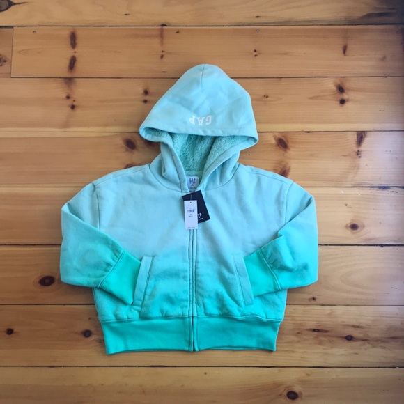 NWT GAP Dip-dye Hoodie - Green - Picture 2 of 9